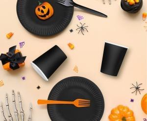 Kubeczki pap. jednokolorowe czarne, 250 ml / 6 szt. PF-KJCN