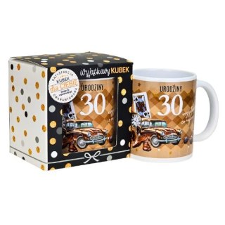 Kubek na 30 urodziny dla mężczyzny (brązowe auto) 3309-UR14-30