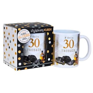 Kubek na 30 urodziny dla mężczyzny (czarne auto) 3309-UR15-30