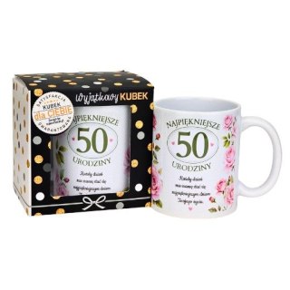 Kubek na 50 urodziny dla kobiety (róże) 3309-UR18-50