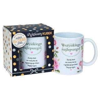 Kubek na urodziny dla kobiety (róże) - Wszystkiego najlepszego 3309-UR18-WN