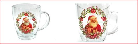 Kubek szklany 330 ml świąteczny