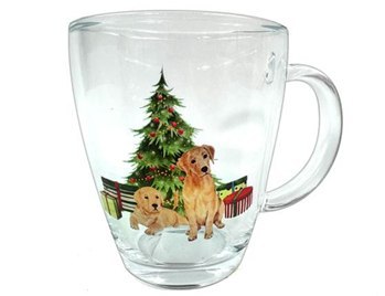 Kubek szklany świąteczny 330ml CHOINKA