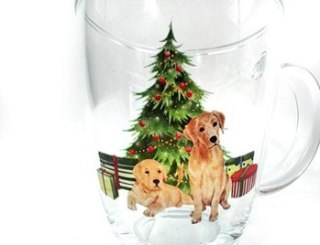 Kubek szklany świąteczny 330ml CHOINKA