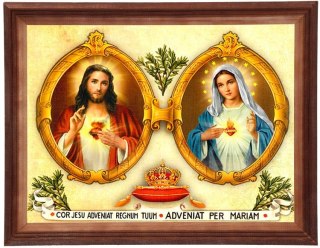 Obraz 30x40cm SERCE JEZUSA I MARYI