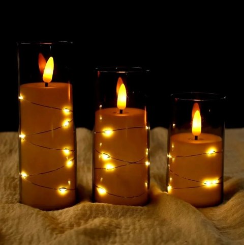 Świeczka 31led 7,5 x 20 cm wkład do znicza XJ5533