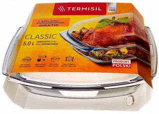 Żaroodporne naczynie do pieczenia prostokątne 5 l + 2 szklanki żaroodporne