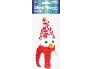 Dekoracja bałwanek z zawieszką 9 cm BFX-4862