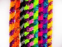 Druciki pluszowe przeplatane metalizowane 10szt. mix kolorów 9mm x 50cm dp-0217