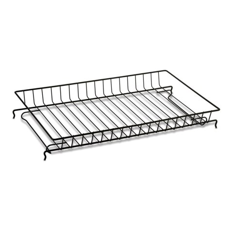 Dwupoziomowy ociekacz do naczyń z uchwytem na deskę do krojenia i pojemnikiem na sztućce Nova 53 x 33 x 24 cm czarna