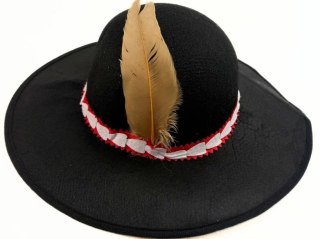 Kapelusz góralski z piórem DLA DOROSŁYCH średnica ronda 37cm