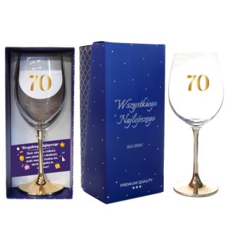 Kieliszek do wina ze złotą nóżką " 70 " 500 ml