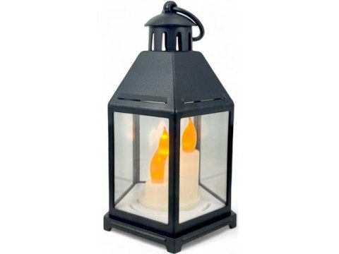 Lampion led z kloszem i świeczką 21cm 7401