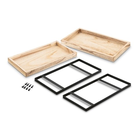 Mały regał z dwoma półkami z drewna paulownia - półki do kuchni i nie tylko 2-poziomy 34 x 18 x 34 cm