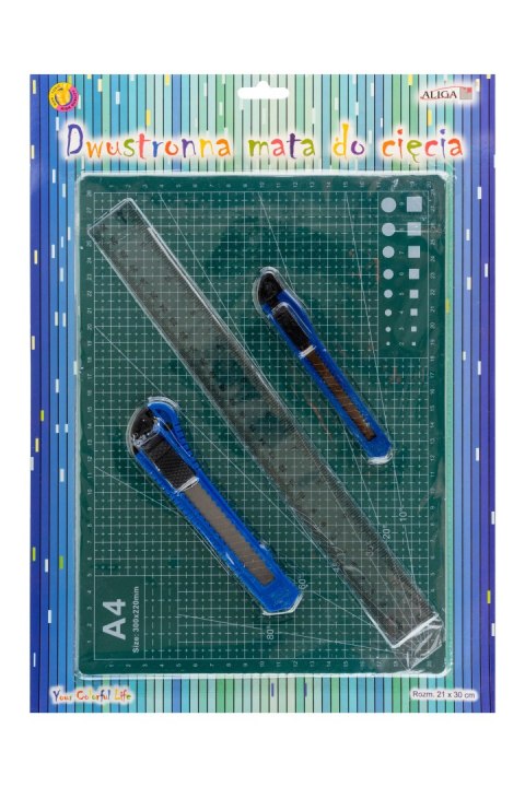 Mata do cięcia rozm. 21 x 30cm + 2 nożyki i linijka 30cm MDC-A4