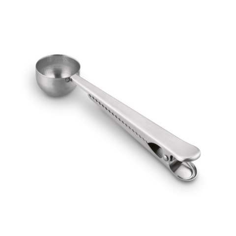 Miarka łyżeczka do kawy i herbaty z klipsem nierdzewna srebrna