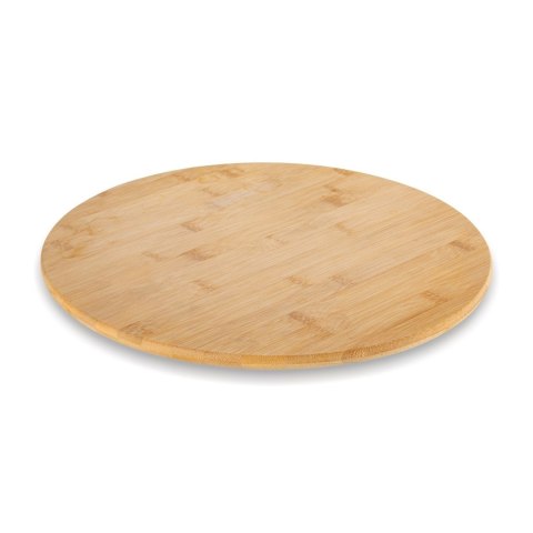 Okrągła deska do przystawek pizzy lub ciasta do serwowania obrotowa bambusowa 35 x 2,5 cm