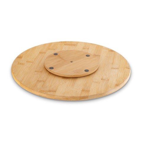 Okrągła deska do przystawek pizzy lub ciasta do serwowania obrotowa bambusowa 35 x 2,5 cm