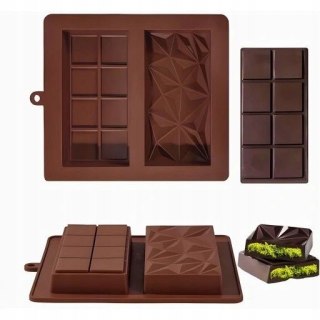 Silikonowa forma do czekolady 2w1 - domowy zestaw do tworzenia czekolady dubajskiej 21 x 19cm podwójna PID1650