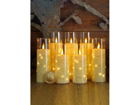 Świeczka led w obudowie z płomieniem - 17,5cm AEA-7067