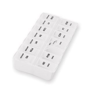 Tygodniowy pojemnik na tabletki z podziałem na rano i wieczór