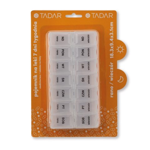 Tygodniowy pojemnik na tabletki z podziałem na rano i wieczór